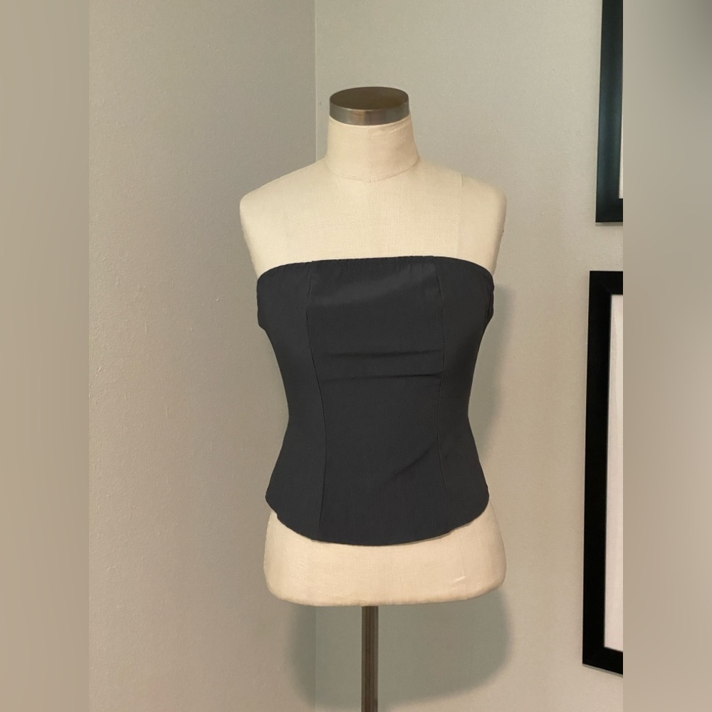 Pewter Tube Top w/ Princess Seams & Invisible Zipper